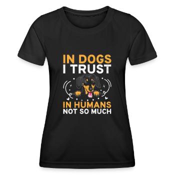 Dresseur de chiens Formation de chiens Chiens Soins pour animaux de compagnie Pr - T-shirt sport Femme - noir - Devant - AI Model Female 172 light (172cm)