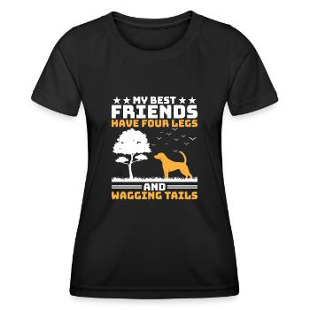 Dresseur de chiens Formation de chiens Chiens Soins pour animaux de compagnie Pr - T-shirt sport Femme - noir - Devant - AI Model Female 172 light (172cm)