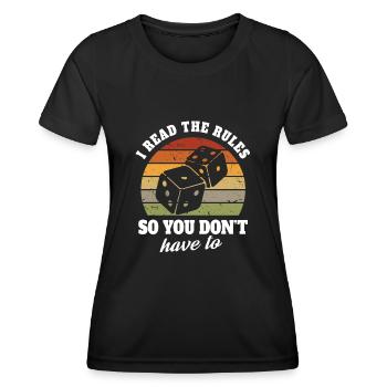 I read the rules so you don't have to - Frauen Funktions-T-Shirt - Schwarz - Vorne - AI Model Female 172 light (172cm)