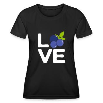 Heidelbeere Frucht Blaubeere - Frauen Funktions-T-Shirt - Schwarz - Vorne - AI Model Female 172 light (172cm)