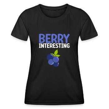 Heidelbeere Frucht Blaubeere - Frauen Funktions-T-Shirt - Schwarz - Vorne - AI Model Female 172 light (172cm)