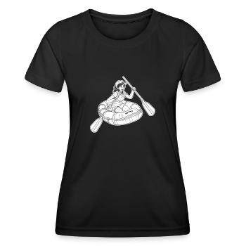 Rafting - Frauen Funktions-T-Shirt - Schwarz - Vorne - AI Model Female 172 light (172cm)