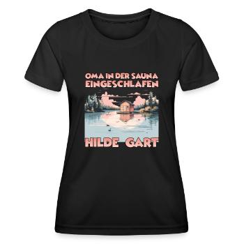 Lustiges Sauna T für Wellness Fans und - Frauen Funktions-T-Shirt - Schwarz - Vorne - AI Model Female 172 light (172cm)