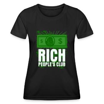 Actions Économie Actions Capitalisme - T-shirt sport Femme - noir - Devant - AI Model Female 172 light (172cm)