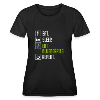 Heidelbeere Frucht Blaubeere - Frauen Funktions-T-Shirt - Schwarz - Vorne - AI Model Female 172 light (172cm)