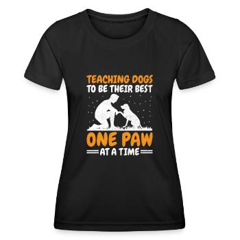 Dresseur de chiens Formation de chiens Chiens Soins pour animaux de compagnie Pr - T-shirt sport Femme - noir - Devant - AI Model Female 172 light (172cm)