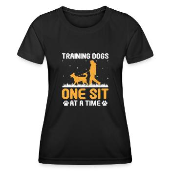 Dresseur de chiens Formation de chiens Chiens Soins pour animaux de compagnie Pr - T-shirt sport Femme - noir - Devant - AI Model Female 172 light (172cm)