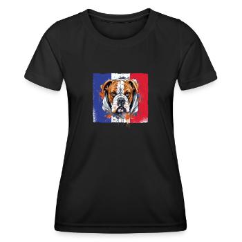 Boxer Race Chien Boxer Chiens Drapeau Français - T-shirt sport Femme - noir - Devant - AI Model Female 172 light (172cm)