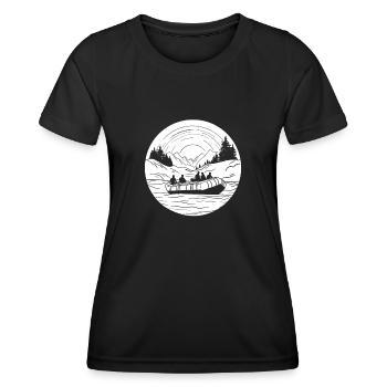 Rafting - Frauen Funktions-T-Shirt - Schwarz - Vorne - AI Model Female 172 light (172cm)