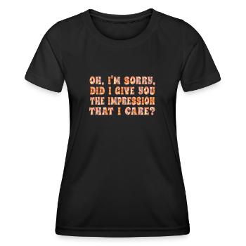 Indifférence, Sarcasme, Attitude différente - T-shirt sport Femme - noir - Devant - AI Model Female 172 light (172cm)