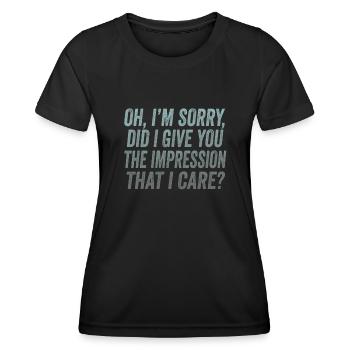 Gleichgültigkeit, Sarkasmus, andere Haltung - Frauen Funktions-T-Shirt - Schwarz - Vorne - AI Model Female 172 light (172cm)