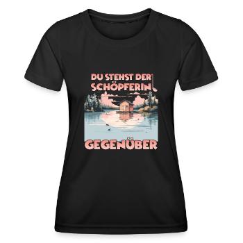 Lustiges Saunen Frauen T Wellness Spa Thermen - Frauen Funktions-T-Shirt - Schwarz - Vorne - AI Model Female 172 light (172cm)