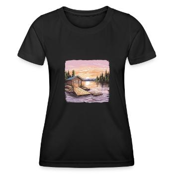 Sauna outfit for sauna fans and wellness enthusiasts - Women's Functional T-Shirt - black - Front - AI Model Female 172 light (172cm)