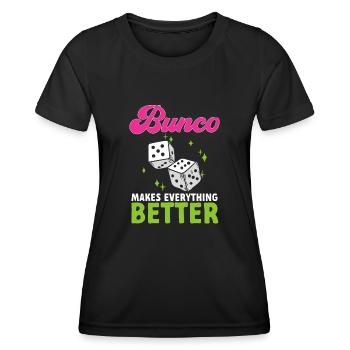 Bunco Dice Game - Women's Functional T-Shirt - black - Front - AI Model Female 172 light (172cm)