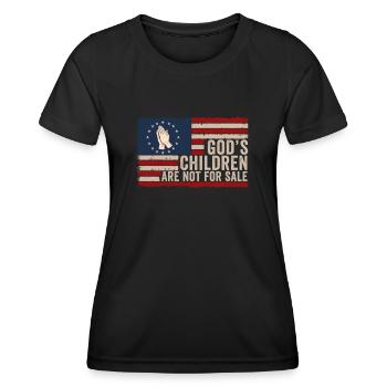 God's Children Are Not For Sale Christian Children - Women's Functional T-Shirt - black - Front - AI Model Female 172 light (172cm)