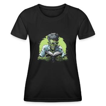 Rat de bibliothèque rat de bibliothèque zombie - T-shirt sport Femme - noir - Devant - AI Model Female 172 light (172cm)