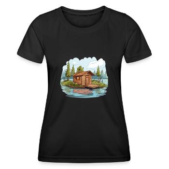 Best gift for sauna lovers and sauna goers - Women's Functional T-Shirt - black - Front - AI Model Female 172 light (172cm)