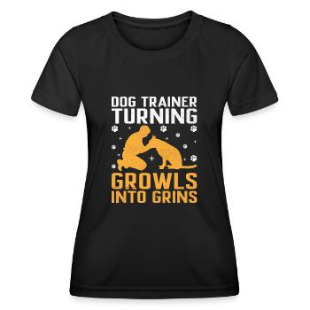 Dresseur de chiens Formation de chiens Chiens Soins pour animaux de compagnie Pr - T-shirt sport Femme - noir - Devant - AI Model Female 172 light (172cm)