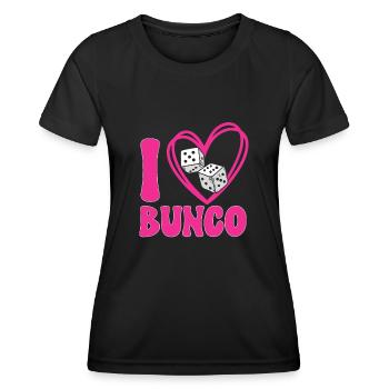 Bunco Dice Game - Women's Functional T-Shirt - black - Front - AI Model Female 172 light (172cm)