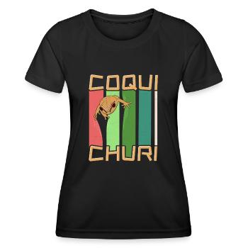 Red-eyed Coqui Frog Eleutherodactylus antillensis - Frauen Funktions-T-Shirt - Schwarz - Vorne - AI Model Female 172 light (172cm)