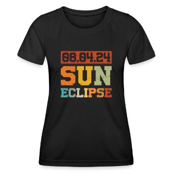 Totale Sonnenfinsternis Usa 8. April 2024 - Frauen Funktions-T-Shirt - Schwarz - Vorne - AI Model Female 172 light (172cm)