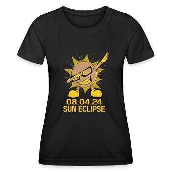 Totale Sonnenfinsternis Usa 8. April 2024 - Frauen Funktions-T-Shirt - Schwarz - Vorne - AI Model Female 172 light (172cm)