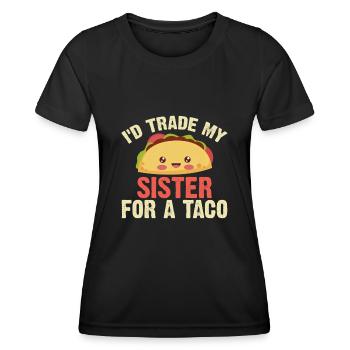 Cinco De May Outfit Taco Mexicain - T-shirt sport Femme - noir - Devant - AI Model Female 172 light (172cm)