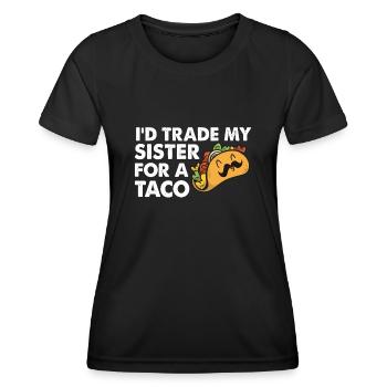 Cinco De May Outfit Taco Mexicain - T-shirt sport Femme - noir - Devant - AI Model Female 172 light (172cm)
