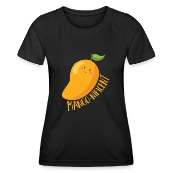Mango Frucht Mango - Frauen Funktions-T-Shirt - Schwarz - Vorne - AI Model Female 172 light (172cm)