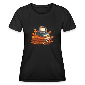 Livre rat de bibliothèque rat de bibliothèque café - T-shirt sport Femme - noir - Devant - AI Model Female 172 light (172cm)