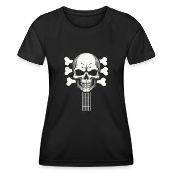 Electric Guitar Electric Guitar Skull Guitar Head - Women's Functional T-Shirt - black - Front - AI Model Female 172 light (172cm)