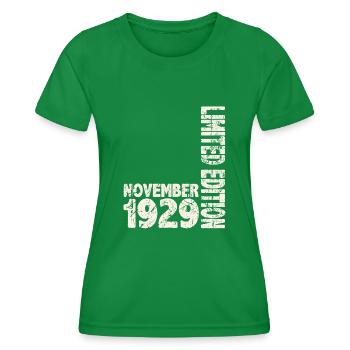 November 1929 Limited Edition 94 Years Man Woman - Women's Functional T-Shirt - kelly green - Front - AI Model Female 172 dark (172cm)
