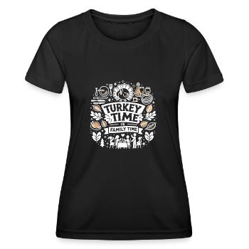 Turkey Time is Family Time - Women's Functional T-Shirt - black - Front - AI Model Female 172 light (172cm)