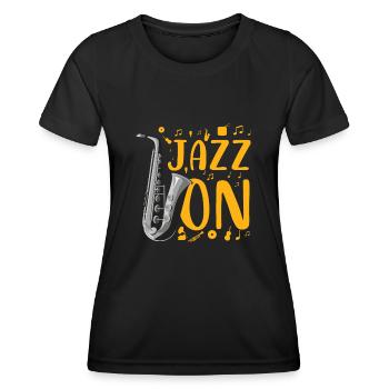 jazz on Design for a jazz fan - Women's Functional T-Shirt - black - Front - AI Model Female 172 light (172cm)