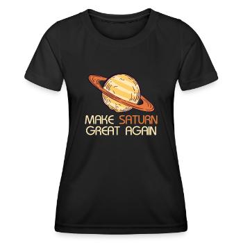Saturn Space Planet Solar System Ancient Roman - Women's Functional T-Shirt - black - Front - AI Model Female 172 light (172cm)