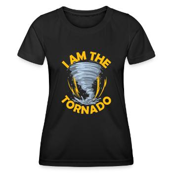 Der Hurrikan Meteorologe Des Sturm Twister Tornado - Frauen Funktions-T-Shirt - Schwarz - Vorne - AI Model Female 172 light (172cm)