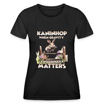 JumpJoy Kaninhop training for your rabbit - Women's Functional T-Shirt - black - Front - AI Model Female 172 light (172cm)