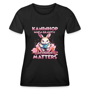 BunnyHop Rabbit in Action with Kaninhop - Women's Functional T-Shirt - black - Front - AI Model Female 172 light (172cm)