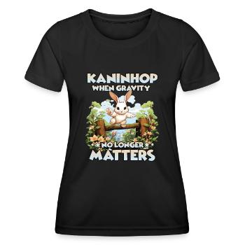 JoyfulHops Joy of jumping with these rabbit hops - Women's Functional T-Shirt - black - Front - AI Model Female 172 light (172cm)