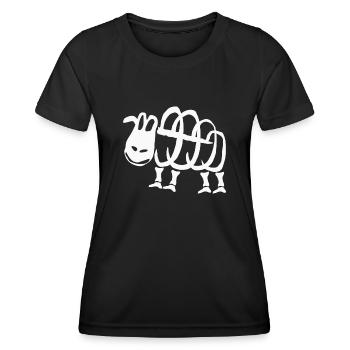 Sheep Skeleton - Frauen Funktions-T-Shirt - Schwarz - Vorne - AI Model Female 172 light (172cm)
