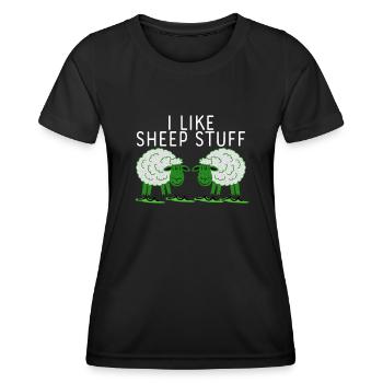 Sheep Joke Cheap Stuff - Women's Functional T-Shirt - black - Front - AI Model Female 172 light (172cm)