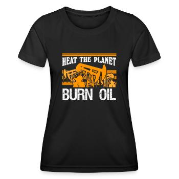Heat the planet Joke - Women's Functional T-Shirt - black - Front - AI Model Female 172 light (172cm)
