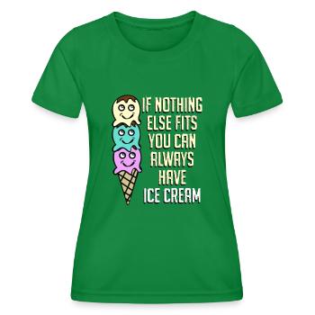 Eat more Ice Cream - Frauen Funktions-T-Shirt - Kelly Green - Vorne - AI Model Female 172 dark (172cm)