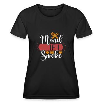 Mind If I Smoke Ribs Grill BBQ Short Ribs Rack - Frauen Funktions-T-Shirt - Schwarz - Vorne - AI Model Female 172 light (172cm)