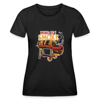 Mind If I Smoke Ribs Grill BBQ Short Ribs Rack - Frauen Funktions-T-Shirt - Schwarz - Vorne - AI Model Female 172 light (172cm)