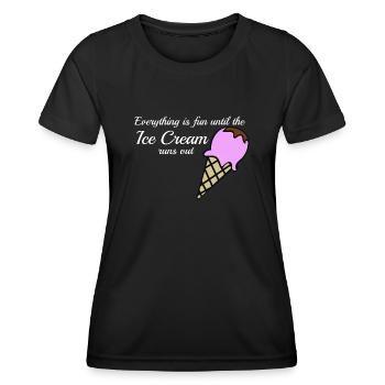 Ice Cream Joke Icecream - Frauen Funktions-T-Shirt - Schwarz - Vorne - AI Model Female 172 light (172cm)