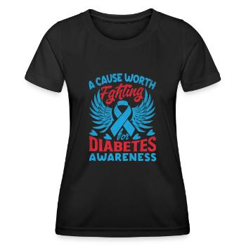 Together against diabetes - Women's Functional T-Shirt - black - Front - AI Model Female 172 light (172cm)
