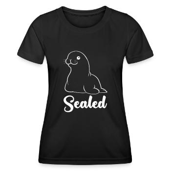 Seal Sealed Pinneped - Frauen Funktions-T-Shirt - Schwarz - Vorne - AI Model Female 172 light (172cm)