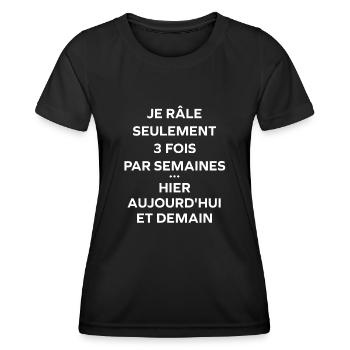 Je rale seulement 3 fois - T-shirt sport Femme - noir - Devant - AI Model Female 172 light (172cm)