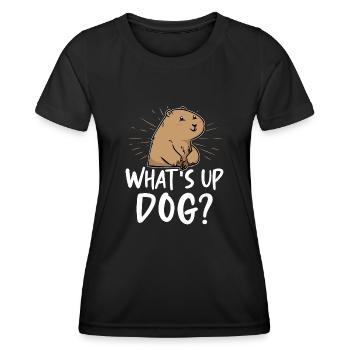 Chien de prairie - T-shirt sport Femme - noir - Devant - AI Model Female 172 light (172cm)